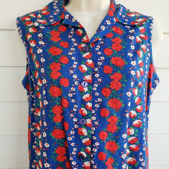 Vintage 60s cotton floral shift dress by Kay Whitner - Picture 2 of 7